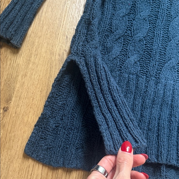 Free People Deep Blue Cable Knit Oversized Sweater - Picture 4 of 7